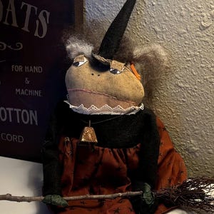 OOAK Handmade - 12" Witch Frog doll