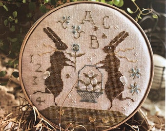 Pattern: "Spring Frolic at Bunny Hill" Cross Stitch - With Thy Needle and Thread - Brenda Gervais