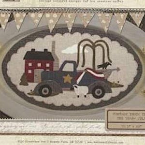 Pattern: July Vintage Truck Thru the Year Flag by Buttermilk Basin image 1