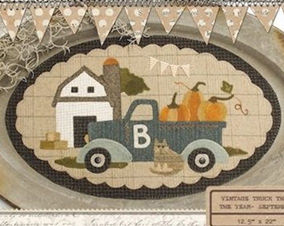 Pattern: September Vintage Truck Thru the Year - "Barn" by Buttermilk Basin