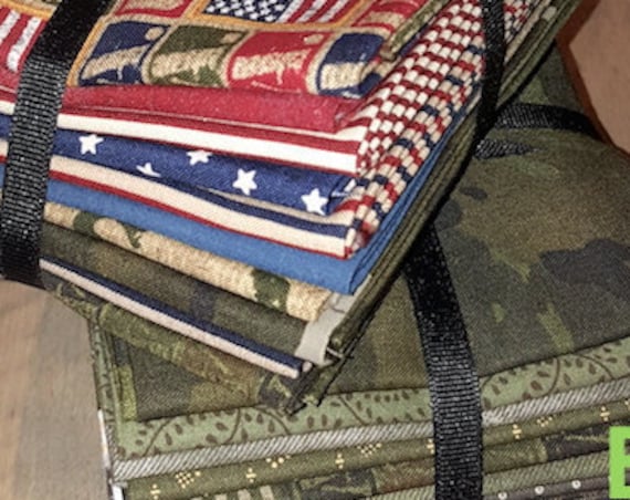 Fabric: Bundle FQ 10pc Sampler - USA / Army Greens