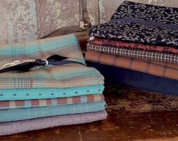 Fabric: Bundle FQ 5pc - "Browns/Blacks" & "Tropical Waters"