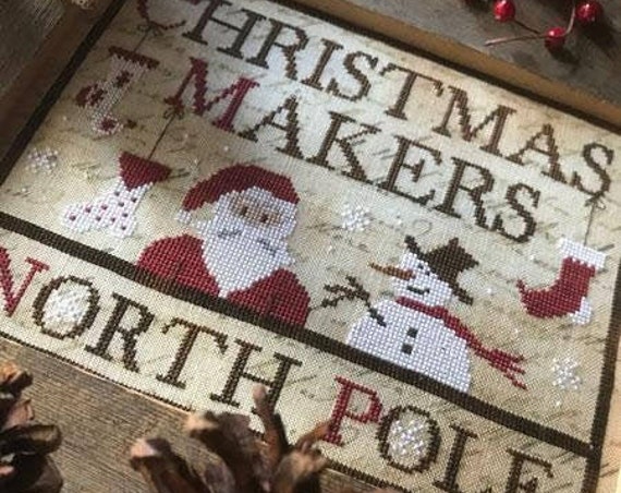 Pattern: Christmas Makers Cross Stitch - by The Primitive Hare
