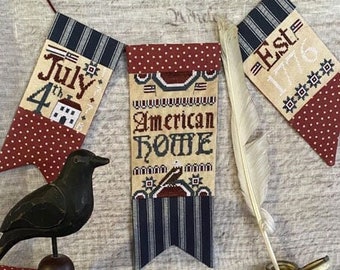 Pattern: American Home Cross Stitch -  by The Primitive Hare