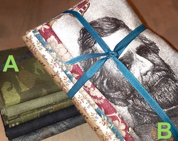 Fabric: Bundle HALF YD 5pc Sampler- Army Greens / Civil War