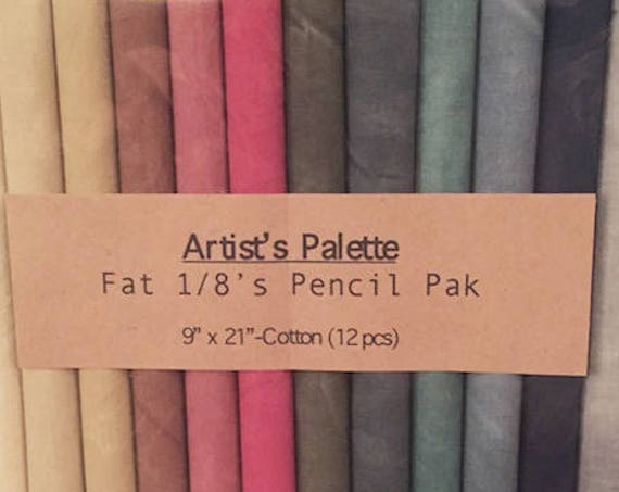 Fabric: Fat Eighth Pencil Pak- ARTISTS PALETTE MUSLINS/ 12- 9x22 inch pieces