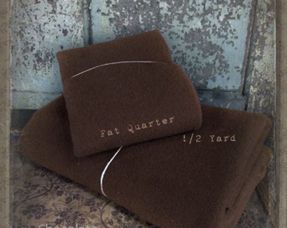 Wool: Half Yard 100% Wool - CHOCOLATE - Marcus Fabrics