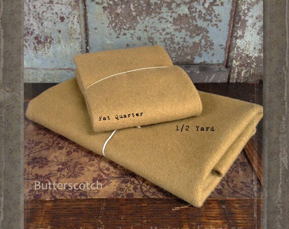 Wool: Fat Quarter 100% Wool - BUTTERSCOTCH - Marcus Fabrics