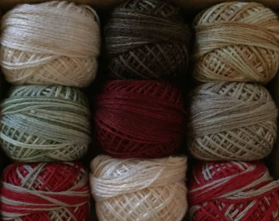 Valdani Threads - "Prim Holiday" - Custom Collection Set/ 12 - 3 Strand Floss Hand Dyed Colorfast
