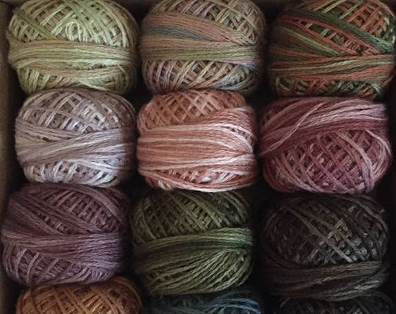 Valdani Threads - "Country Florals" - Custom Collection Set/ 12 - 3 Strand Floss Hand Dyed Colorfast