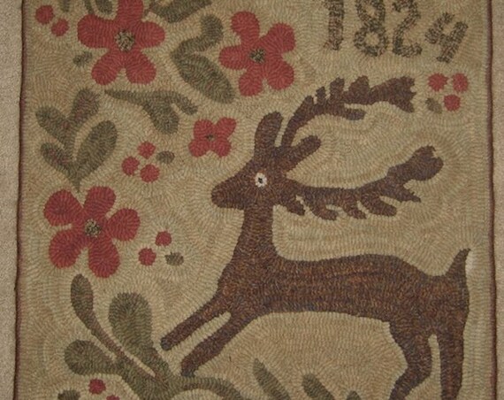 Pattern: Primitive Rug Hooking Pattern - "Enchanted" from Baskets of Wool