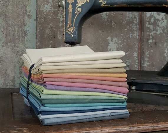 Fabric: Fat Quarter Bundle Aged Muslin Cloth 18 pc.