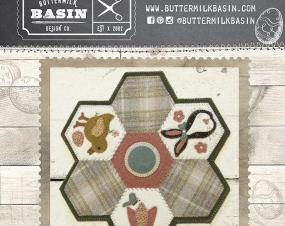 Pattern & Button Kit: April Hexi Mats thru the Year - by Buttermilk Basin