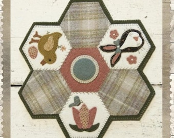 Pattern & Button Kit: April Hexi Mats thru the Year - by Buttermilk Basin