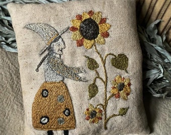 Pattern:"Prize Sunflower." Embroidery Pattern by Notforgotten Farm