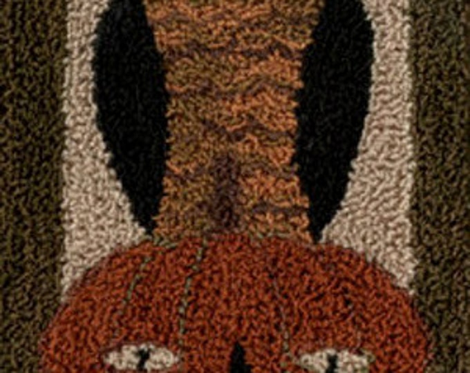 PRIMITIVE HOOKED RUG PATTERN ON LINEN "CRAZY DOODLE TREE" PRIMITIVE HOOKED RUG PATTERN ON LINEN "CRAZY DOODLE TREE"