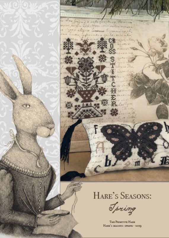 Pattern Booklet: "Hare's Seasons - Spring"- Five Cross Stitch Projects - by The Primitive Hare
