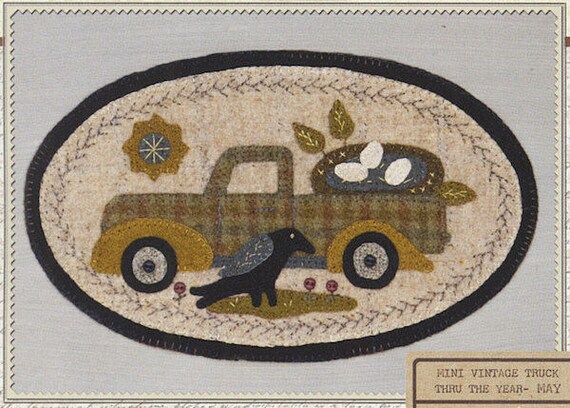 Pattern: May Mini Vintage Truck Thru the Year - Nest, by Buttermilk Basin