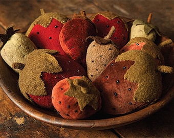 Pattern: "Strawberry Fields" Velvet Wool Pincushions by Kay Cloud