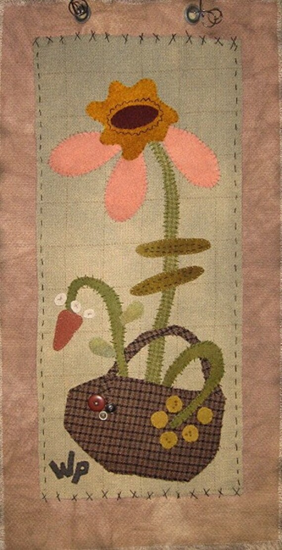 Pattern: Pink Petals Wall Hanging by WaterPail Designs