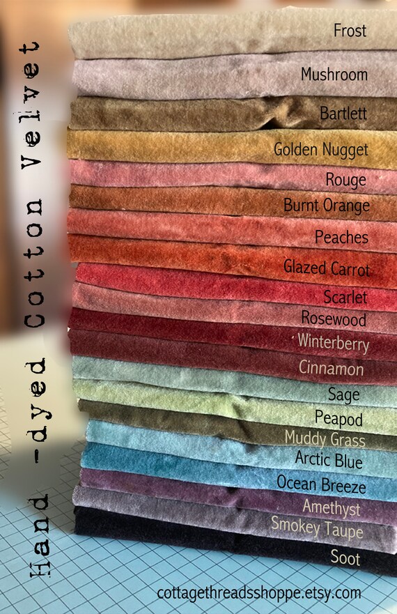 Velvet Hand Dyed Cotton Velvet Fat Quarters Etsy