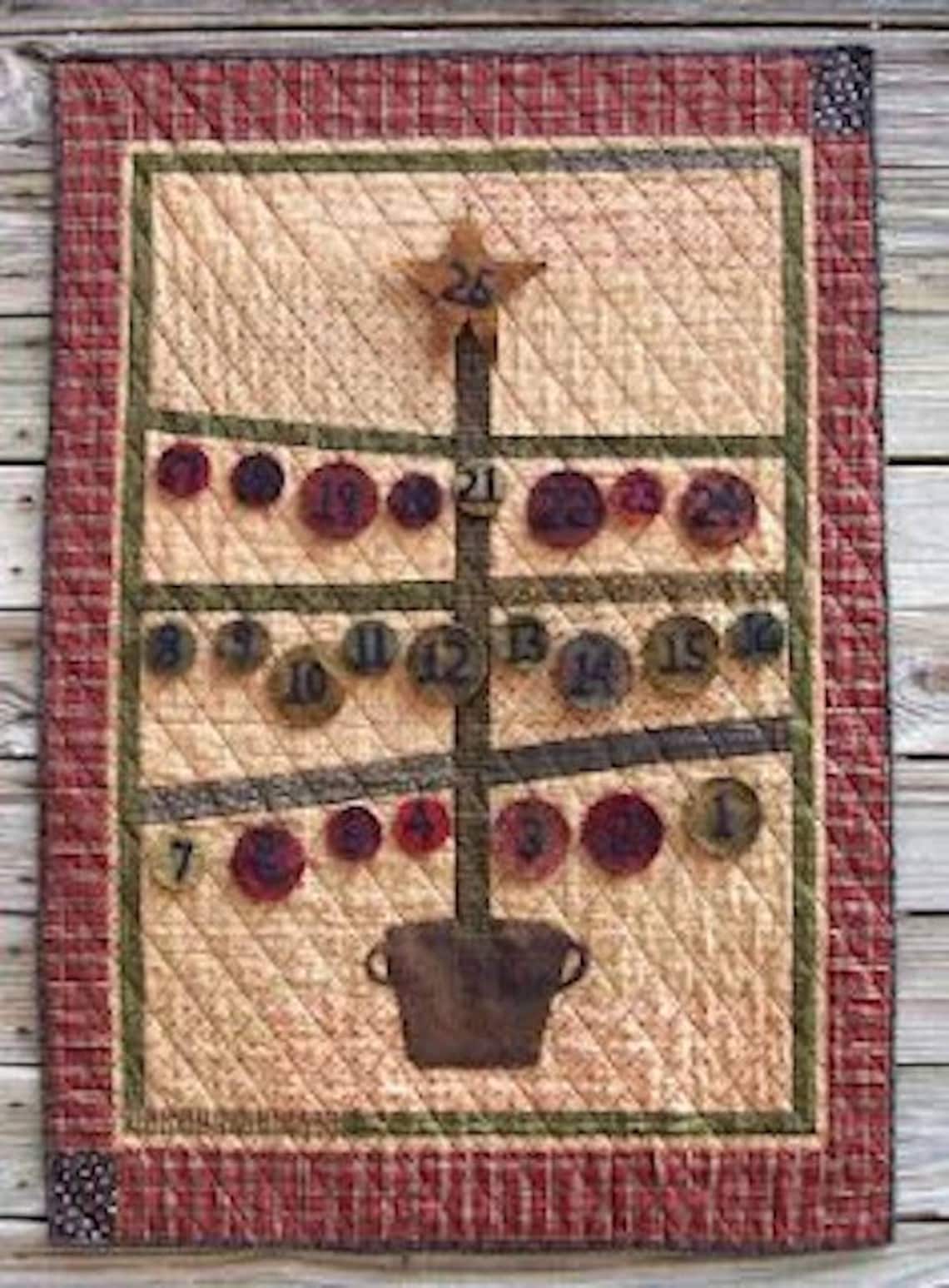 Pattern: Advent Calendar Quilt Pattern by Primitive Pieces by Lynda - Etsy