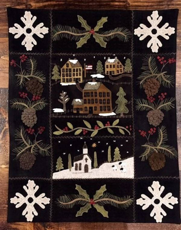 Pattern Snow Village Wall Quilt Pattern by Cricket Street Wool