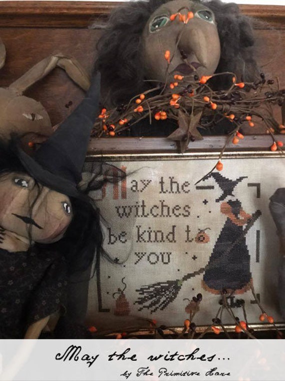 Pattern: May the Witches Cross Stitch - by The Primitive Hare