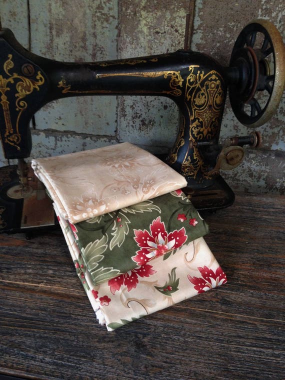 Fabric: 1/2 YARD Sentiments Collection- Lavish Poinsettias - Moda Fabrics
