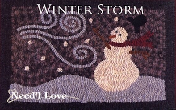 Pattern: Rug Hooking - "Winter Storm" by Renee Nanneman of Needle Love Designs