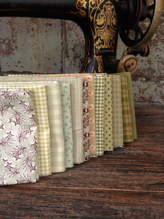 Fabric: FAT QUARTER Sampler Bundle Shades of Green Selection - Lecien/Windham/Marcus Fabrics