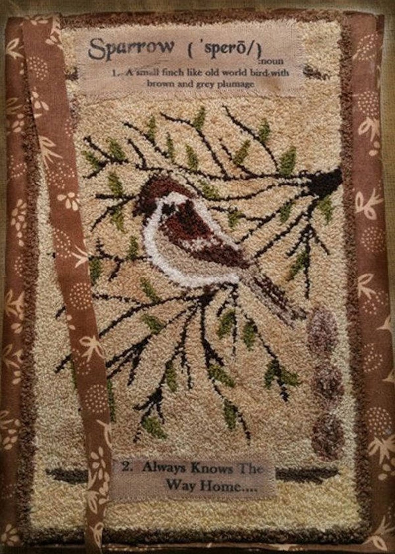 Pattern: Sparrow Garden Journal Punch Needle Packet by Kanikis Etsy