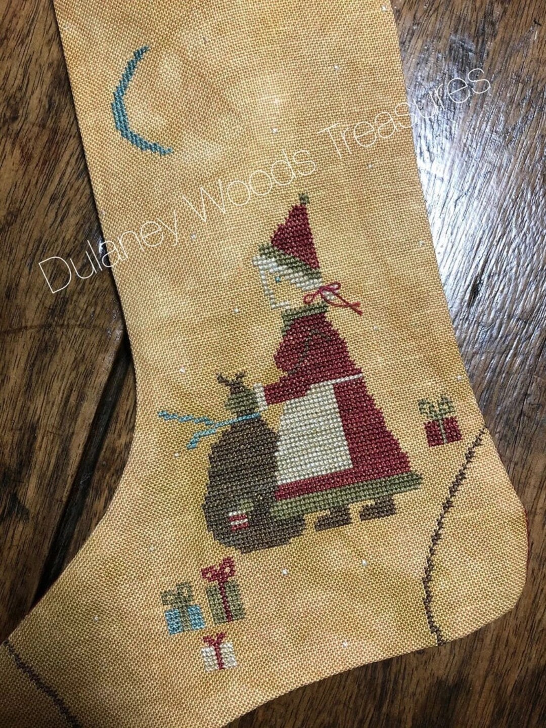 Rare Elliott Mrs Claus in the Kitchen Cross Stitch Christmas Stocking Kit