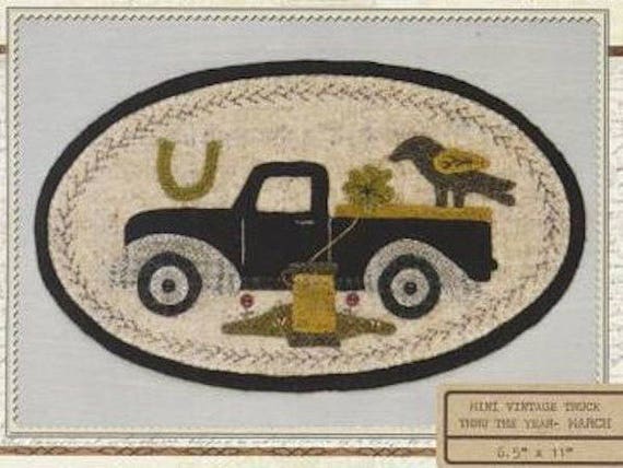 Pattern: March Mini Vintage Truck Thru the Year - Shamrock, by Buttermilk Basin