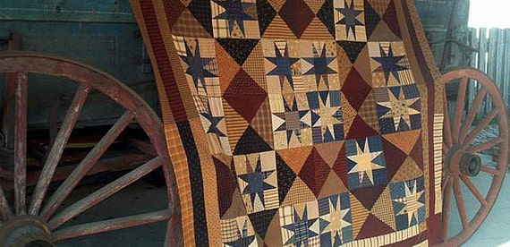 Pattern: They'll be Coming Around the Mountain Quilt Pattern by Primitive Pieces by Lynda