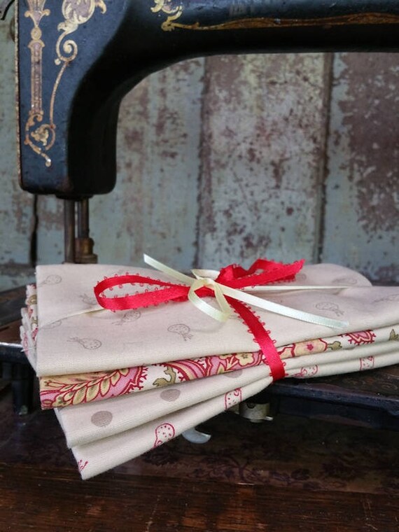 Fabric: Bundle FQ 4pc - "Poppies & Paint Brushes"