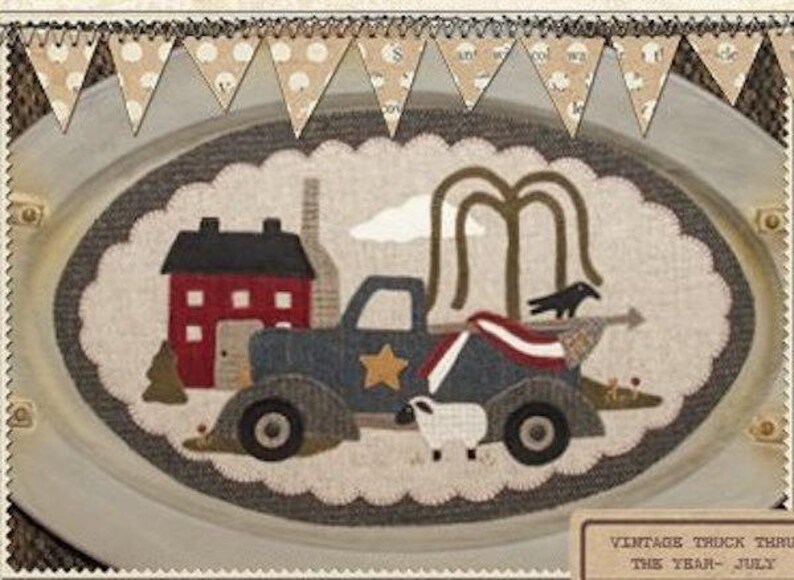 Pattern: July Vintage Truck Thru the Year Flag by Buttermilk Basin image 2