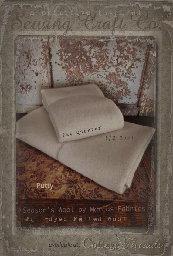Wool: 1 YARD Piece 100% Wool - PUTTY - Marcus Fabrics