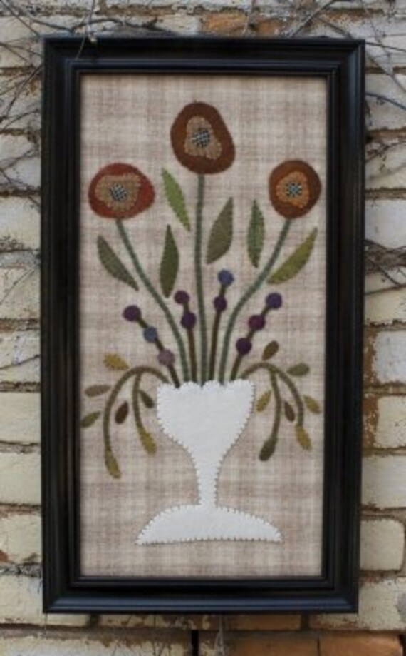 Pattern: Wool Applique Wall Hanging - Vintage Fair- Threads that Bind