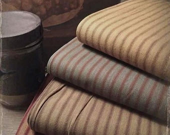 Fabric 1 YARD: Prairie Woven Primitive Rustic Stripe Collection by Diamond Textiles