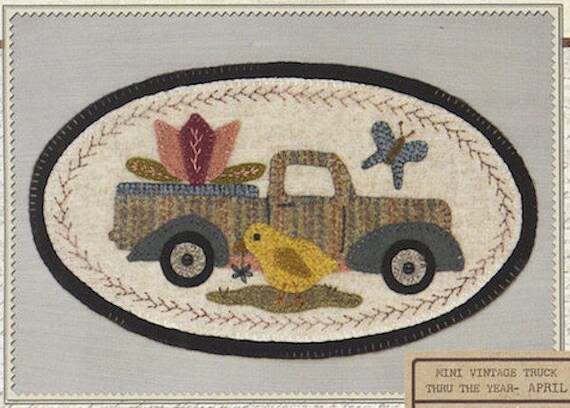 Pattern: April Mini Vintage Truck Thru the Year - Chick, by Buttermilk Basin