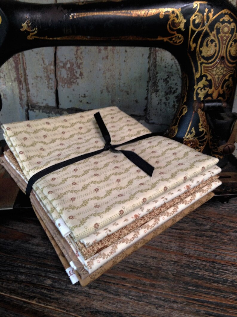 Windham and Buggy Barn Fabrics Lecien Fabric HALF YARD Sampler Bundle TanBrown Selection