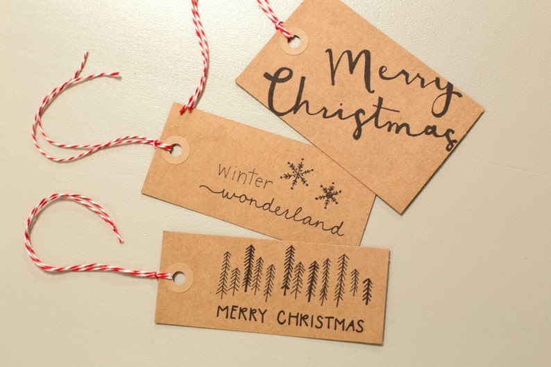 Hand drawn Christmas gift tag set half price printable gift tag set christmas tags printable instant digital download