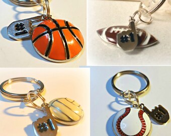 Baseball Basketball Football Volleyball Keyring,Sportsfan Gift,Personalized Gift,Boyfriend Girlfriend Gift,Teacher Gift,Father Son Gift,