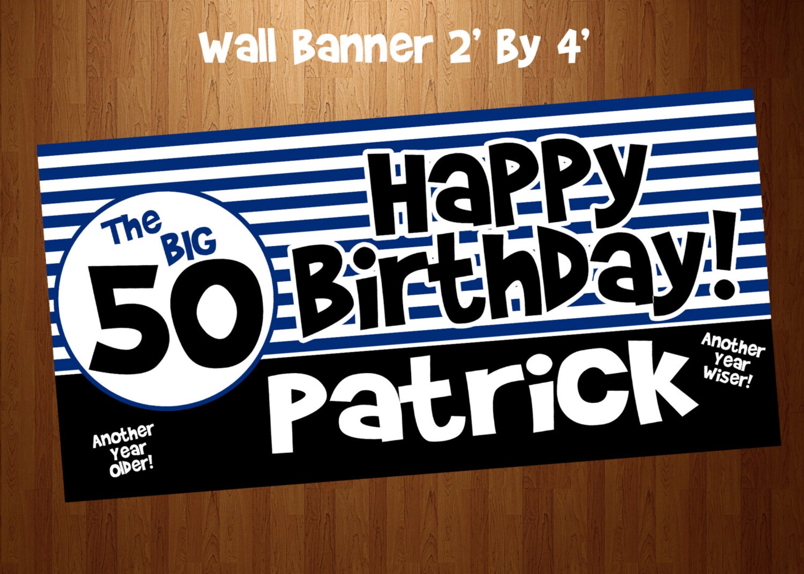 Happy Birthday Personalized Banner 50th Birthday Banner for Etsy