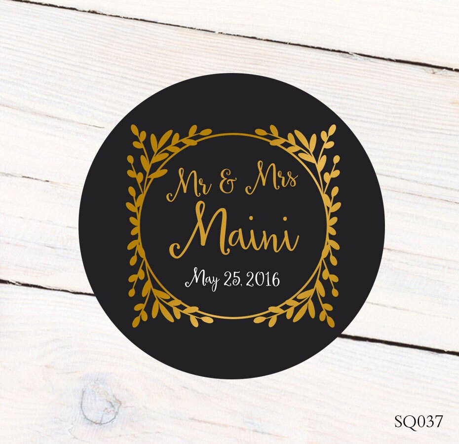 Personalised Wedding Sticker LabelsMr & MrsChoice ur Size Colour & Design 