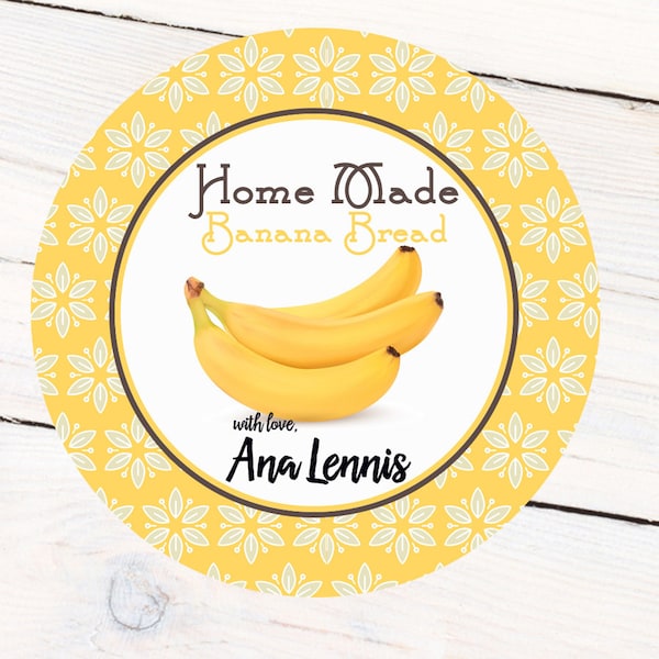 Personalized Stickers Home Made | Banana Jam Personalized Labels | Banana Bread Labels | Home Made Banana Bread Labels | Size 2.25" Labels