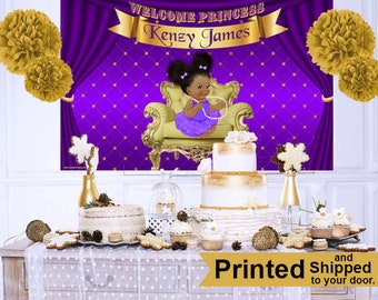 Baby Princess Cake Table Backdrop | Baby Shower Photo Backdrop | Little Princess Personalized Backdrop | Royal Baby Shower Printed Backdrop