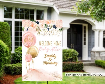 It's a Girl Yard Sign | Girl Floral Yard Sign | New Baby Yard Sign | It's A Girl Law Sign | Welcome Home Mommy and Baby Sign | Welcome Baby