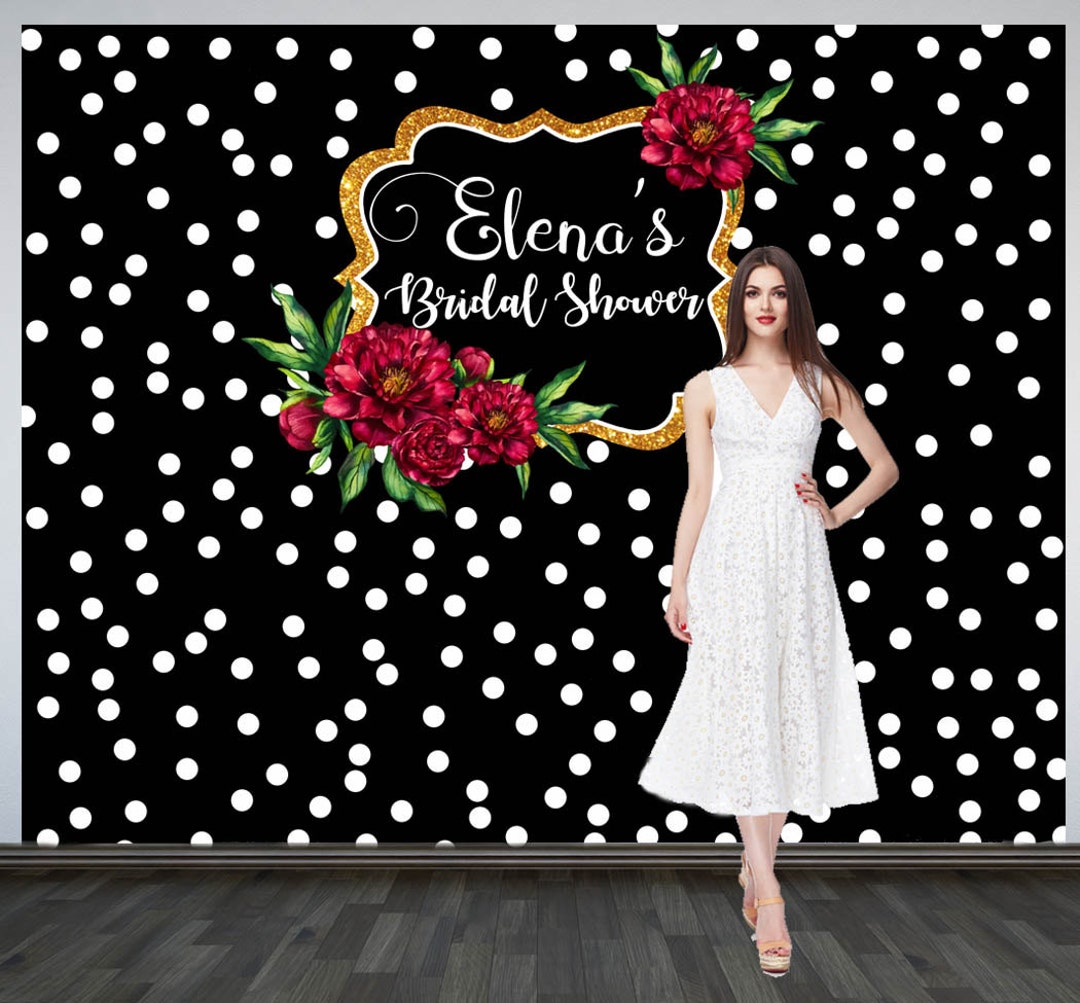 Bridal Shower Photo Backdrop, Custom Wedding Party Backdrop